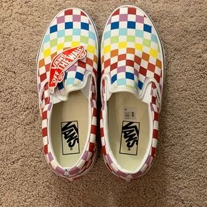 Rainbow checkered vans